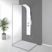 Colonna doccia idromassaggio in alluminio bianco opaco con 4 getti