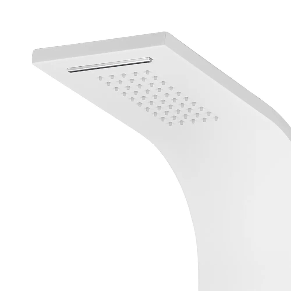 Colonna doccia idromassaggio in alluminio bianco opaco con 4 getti