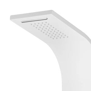 Colonna doccia idromassaggio in alluminio bianco opaco con 4 getti