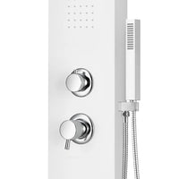 Colonna doccia idromassaggio in alluminio bianco opaco con 4 getti