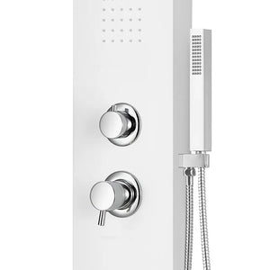 Colonna doccia idromassaggio in alluminio bianco opaco con 4 getti