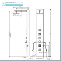 Colonna doccia in vetro bianco con 3 funzioni e flessibile estensibile