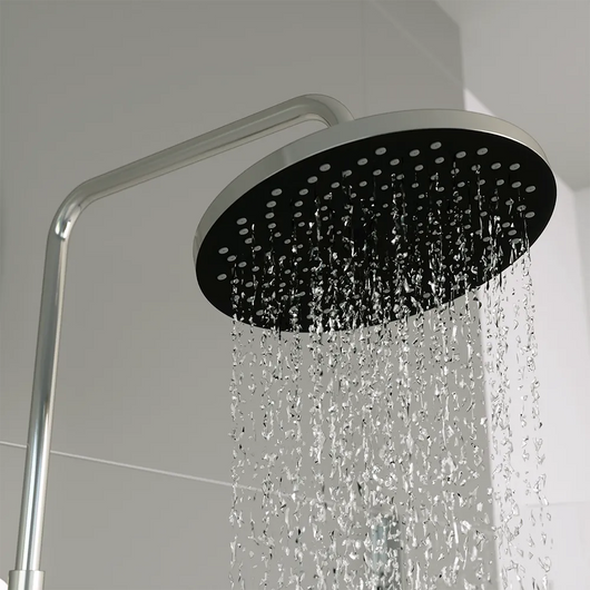 Colonna doccia satinata con doccino, flessibile e miscelatore con deviatore | Lena