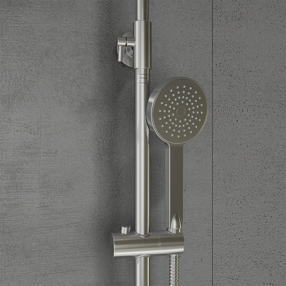 Colonna doccia soffione slim 20 cm in ottone cromato | Liri