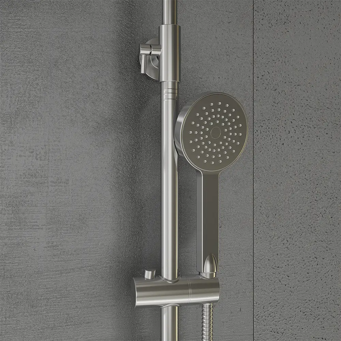 Colonna doccia soffione slim 20 cm in ottone cromato | Liri