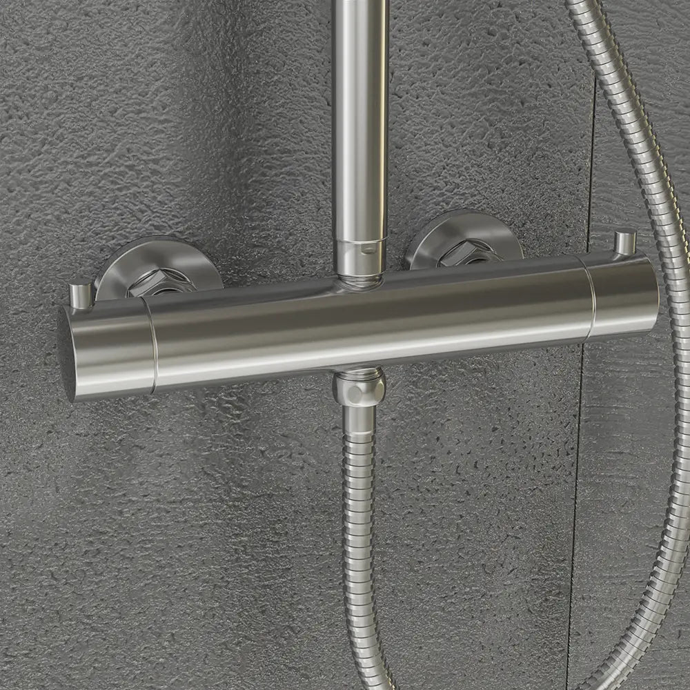 Colonna doccia soffione slim 20 cm in ottone cromato | Liri