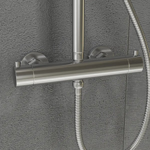 Colonna doccia soffione slim 20 cm in ottone cromato | Liri