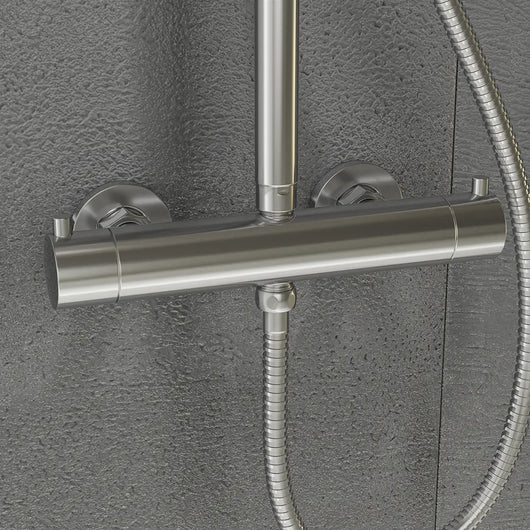 Colonna doccia soffione slim 20 cm in ottone cromato | Liri