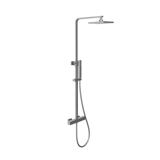 Colonna doccia soffione 20x20 cm in ABS finitura cromata | Serio