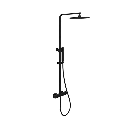 Colonna doccia soffione 20x20 cm in ABS finitura nera opaca | Serio