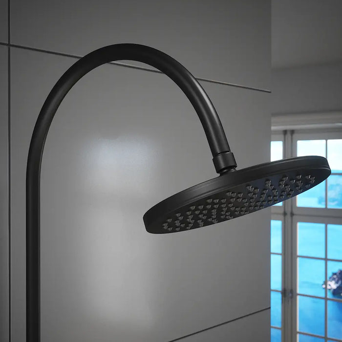 Colonna doccia soffione 20x20 cm in ABS finitura nero opaca | Piave