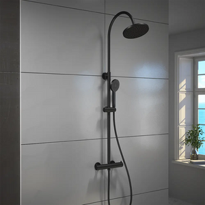 Colonna doccia soffione 20x20 cm in ABS finitura nero opaca | Piave