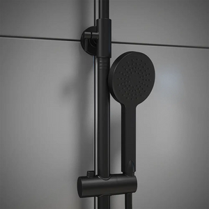 Colonna doccia soffione 20x20 cm in ABS finitura nero opaca | Piave