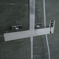 Colonna doccia squadrata cromata con miscelatore meccanico | Mosa