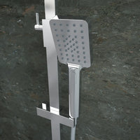 Colonna doccia squadrata cromata con miscelatore meccanico | Mosa