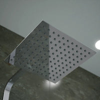 Colonna doccia squadrata cromata con miscelatore meccanico | Mosa