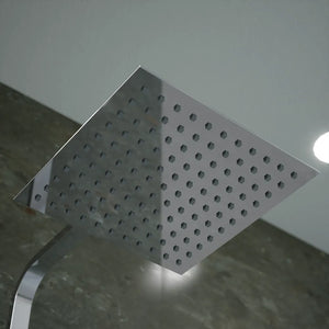 Colonna doccia squadrata cromata con miscelatore meccanico | Mosa