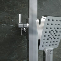 Colonna doccia squadrata cromata con miscelatore meccanico | Mosa