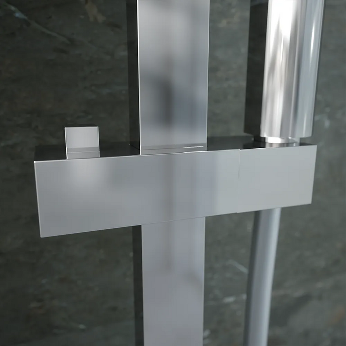 Colonna doccia squadrata cromata con miscelatore meccanico | Mosa