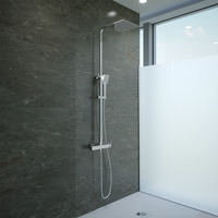 Colonna doccia squadrata cromata con miscelatore meccanico | Mosa