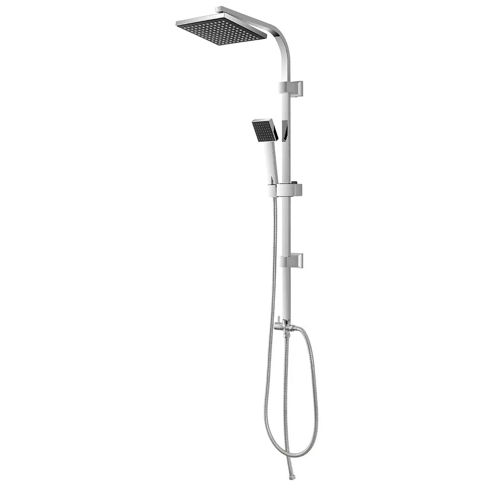 Colonna doccia regolabile H 93 in acciaio cromo con soffione 19x19