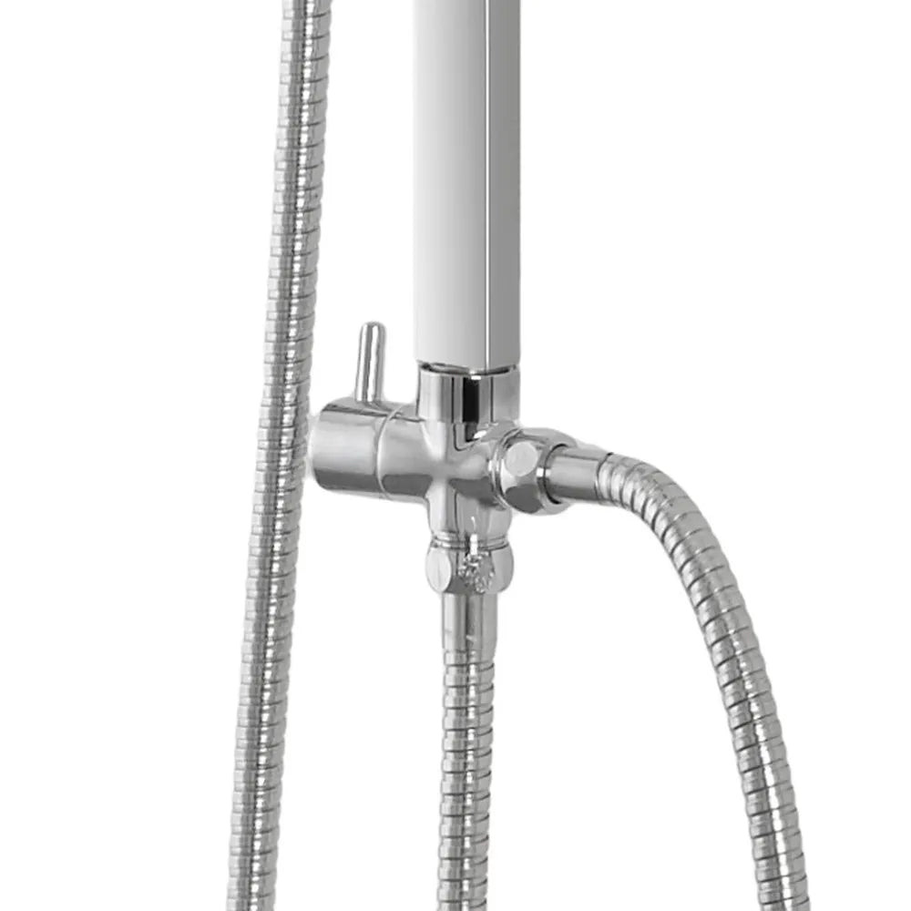 Colonna doccia regolabile H 93 in acciaio cromo con soffione 19x19