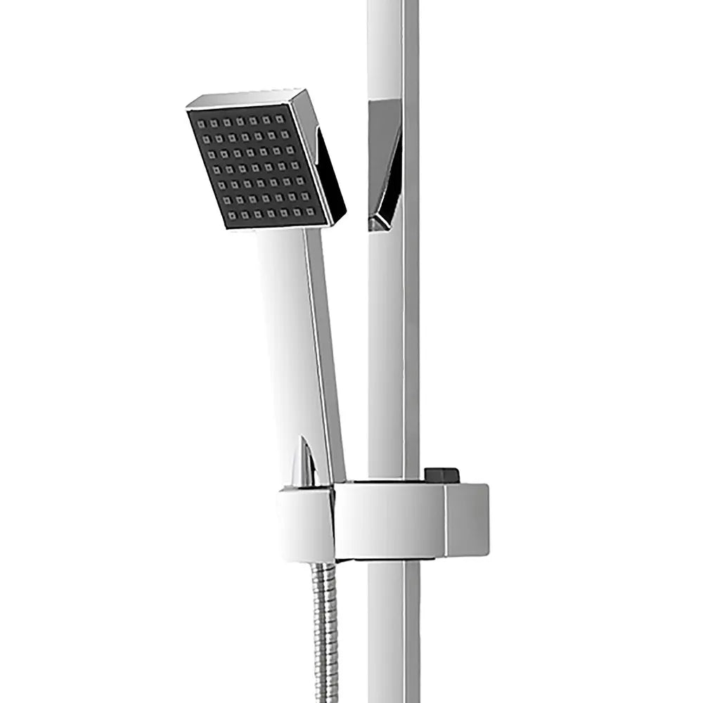 Colonna doccia regolabile H 93 in acciaio cromo con soffione 19x19