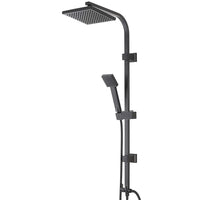 Colonna doccia regolabile H 93 in acciaio nero opaco soffione 19x19