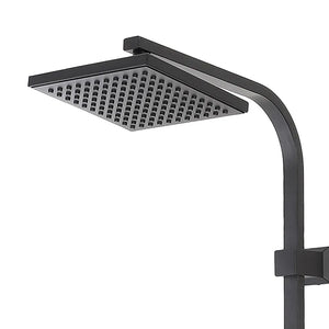 Colonna doccia regolabile H 93 in acciaio nero opaco soffione 19x19