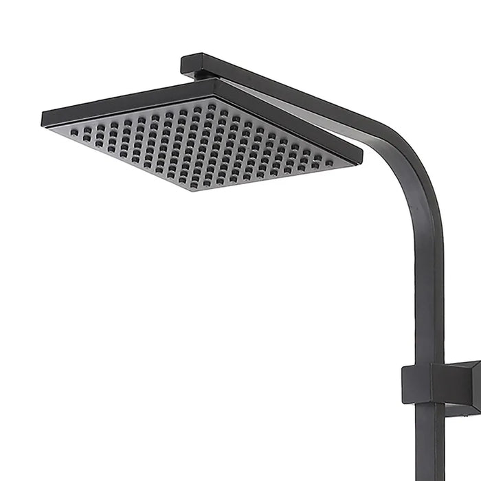 Colonna doccia regolabile H 93 in acciaio nero opaco soffione 19x19