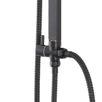 Colonna doccia regolabile H 93 in acciaio nero opaco soffione 19x19