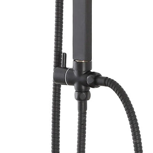 Colonna doccia regolabile H 93 in acciaio nero opaco soffione 19x19