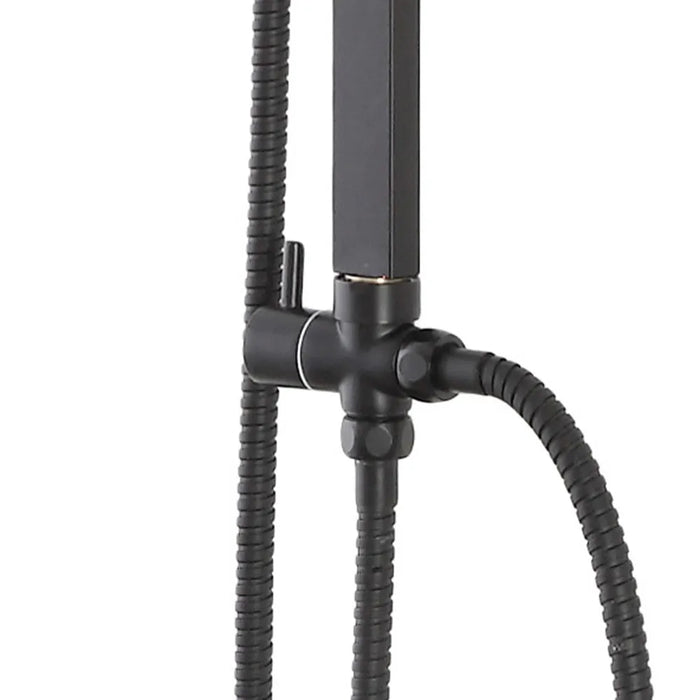 Colonna doccia regolabile H 93 in acciaio nero opaco soffione 19x19