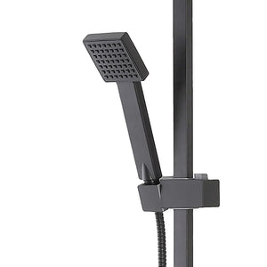 Colonna doccia regolabile H 93 in acciaio nero opaco soffione 19x19