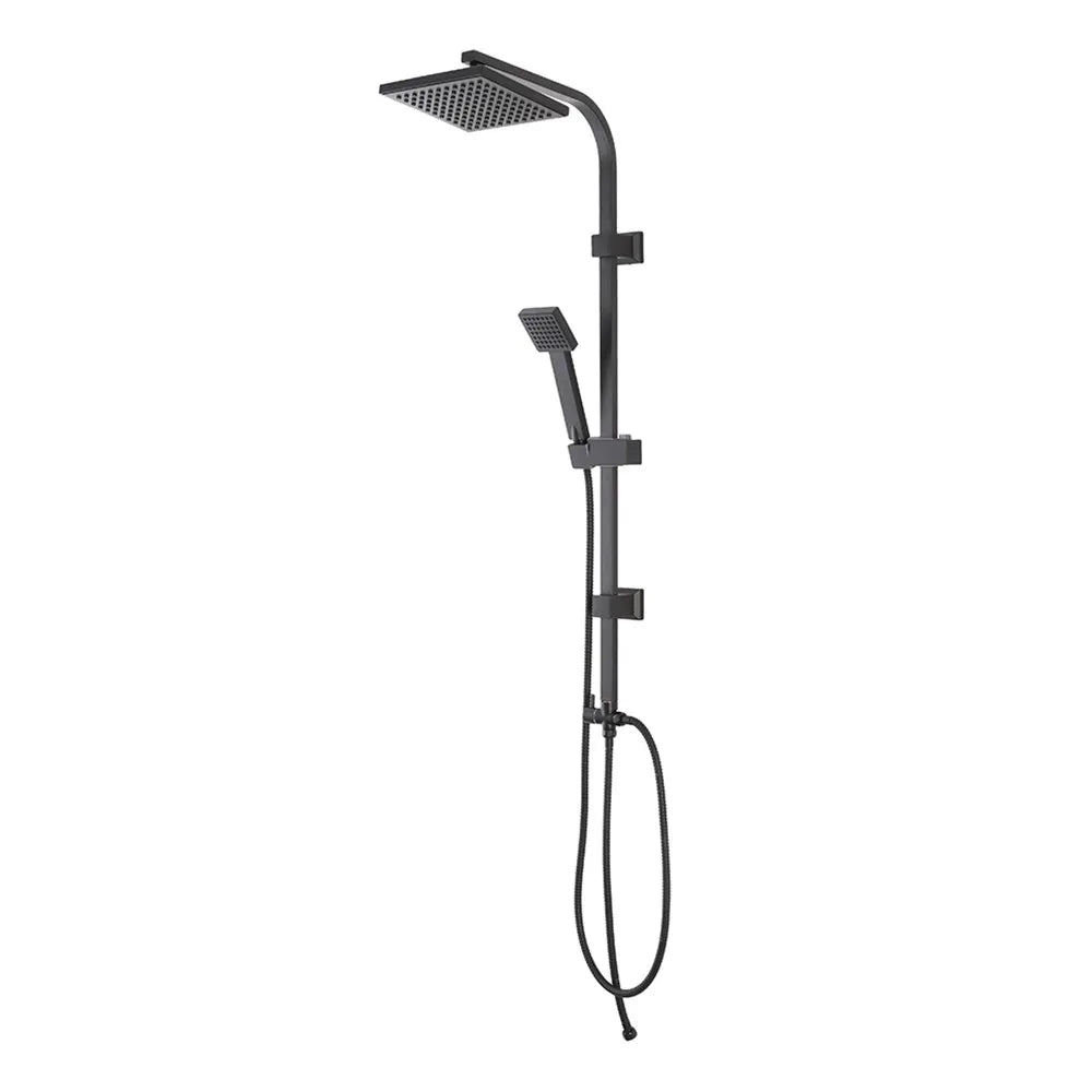 Colonna doccia regolabile H 93 in acciaio nero opaco soffione 19x19