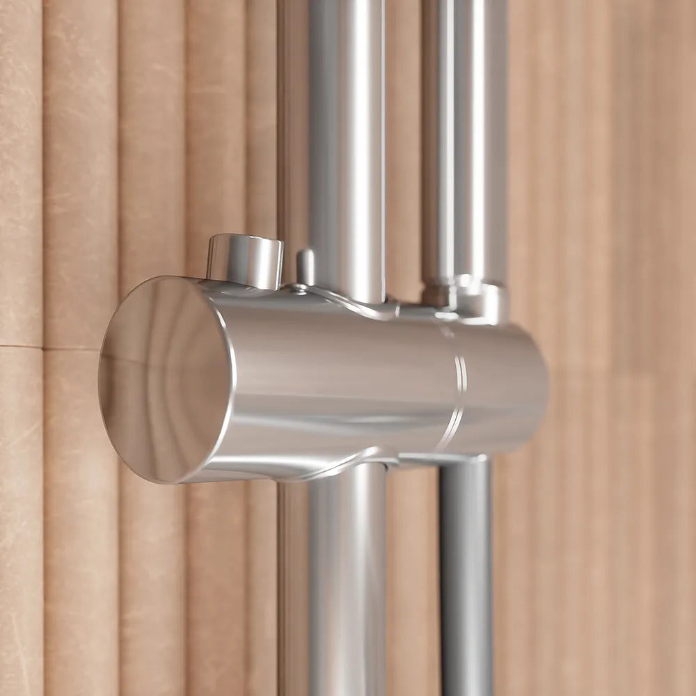 Colonna doccia cromata con soffione rotondo e doccino in ABS con miscelatore | Senna