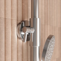 Colonna doccia cromata con soffione rotondo e doccino in ABS con miscelatore | Senna