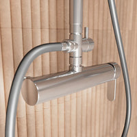 Colonna doccia cromata con soffione rotondo e doccino in ABS con miscelatore | Senna