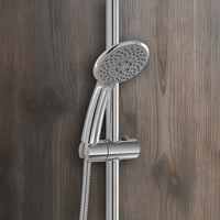 Colonna doccia telescopica cromata con miscelatore e soffione 20 cm