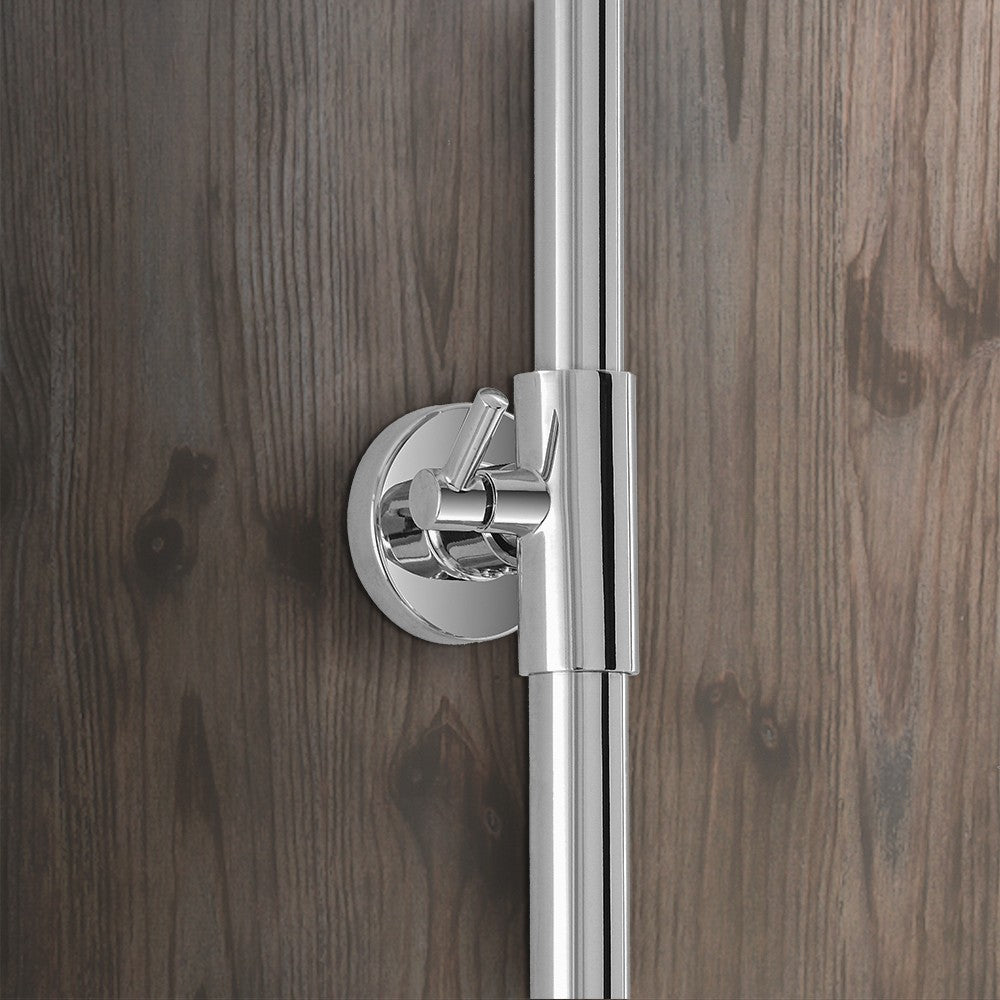 Colonna doccia telescopica cromata con miscelatore e soffione 20 cm