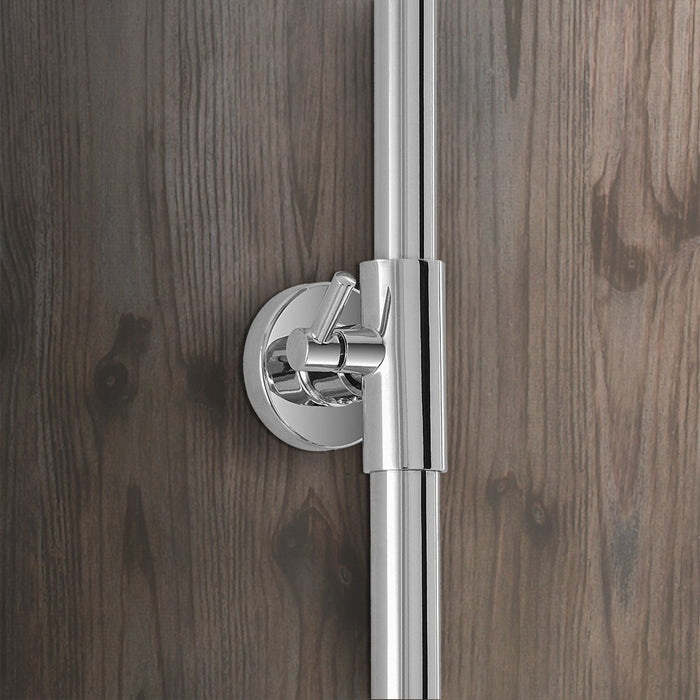 Colonna doccia telescopica cromata con miscelatore e soffione 20 cm