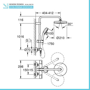 Colonna doccia termostatica Grohe Tempesta Cosmopolitan 210