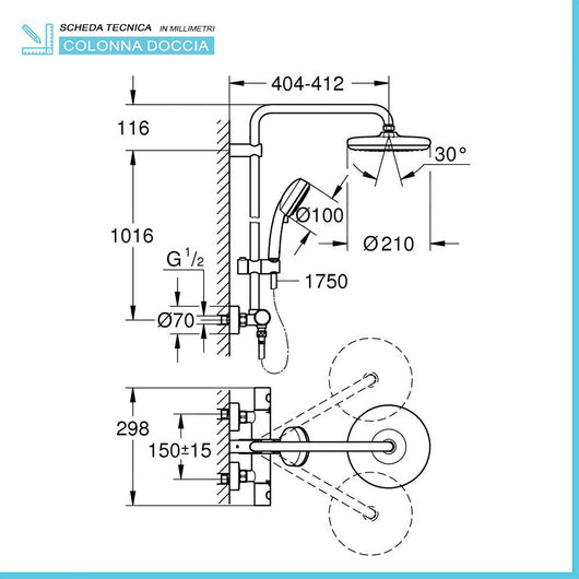 Colonna doccia termostatica Grohe Tempesta Cosmopolitan 210