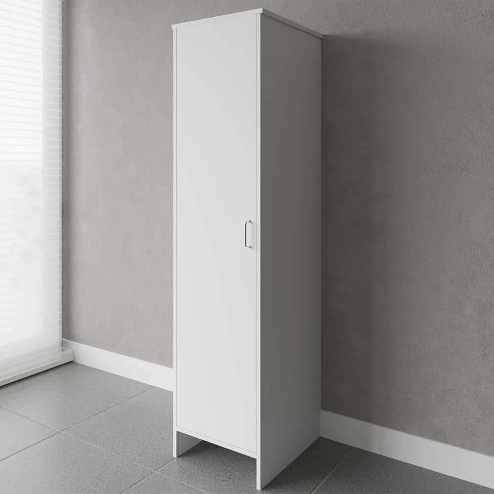 Colonna multiuso 180 cm in PVC con ripiano e vano porta scope Kandy