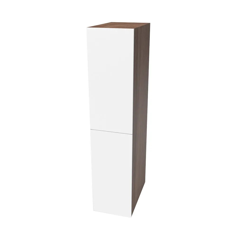 Colonna per lavanderia H 180 cm effetto legno e ante in bianco Wanda