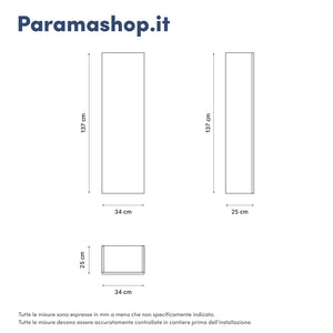 Colonna bagno sospesa 140cm rovere gransasso con anta reversibile | Galdor