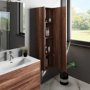 Colonna bagno sospesa 140cm rovere barok con anta reversibile | Galdor