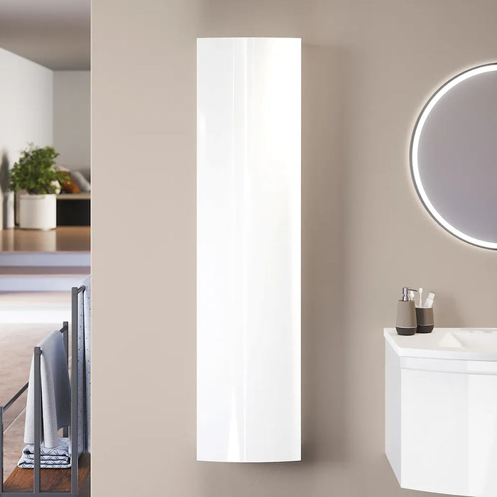 Colonna sospesa 136 cm bianco lucido con un'anta, frontale curvo | Lula