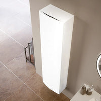 Colonna sospesa 136 cm bianco lucido con un'anta, frontale curvo | Lula