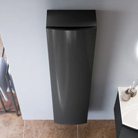 Colonna sospesa 136 cm grigio lucido con un'anta, frontale curvo | Lula